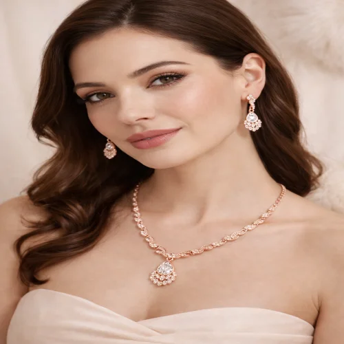 Rose Gold Plated Necklace Set