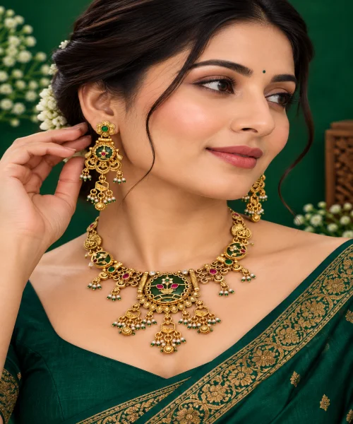 Gold Plated Antic Heritage Jewellery Set