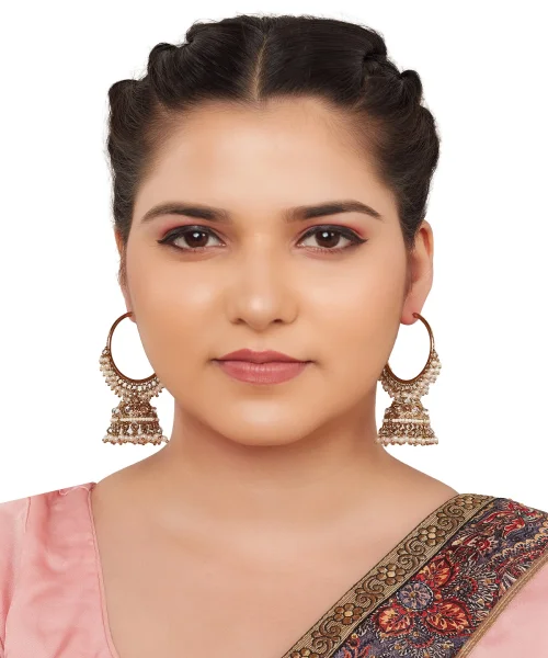 Gold Antic Plated Traditional Jhumka 